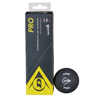 Dunlop Pro Racketball Balls - 3 Ball Box Black Double Dot