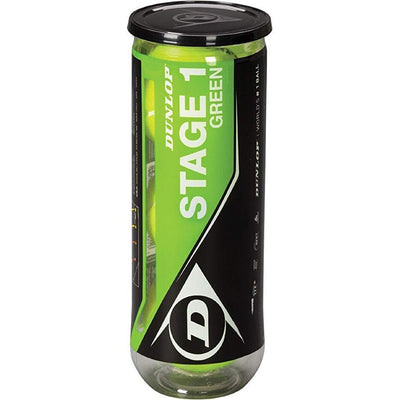 Dunlop Stage 1 Green Junior Tennis Balls - 3 Ball Tube