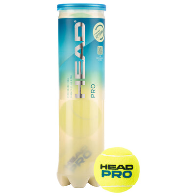 HEAD Pro Tennis Balls - 4 Ball Tube