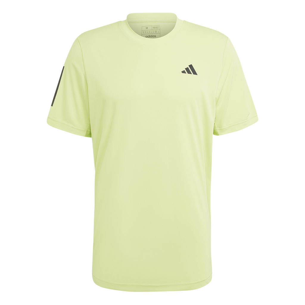 Adidas Men's Club 3 Stripe Tee Lime