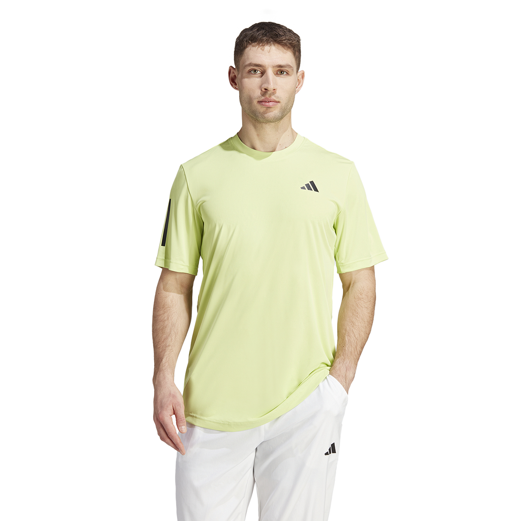 Adidas Men's Club 3 Stripe Tee Lime