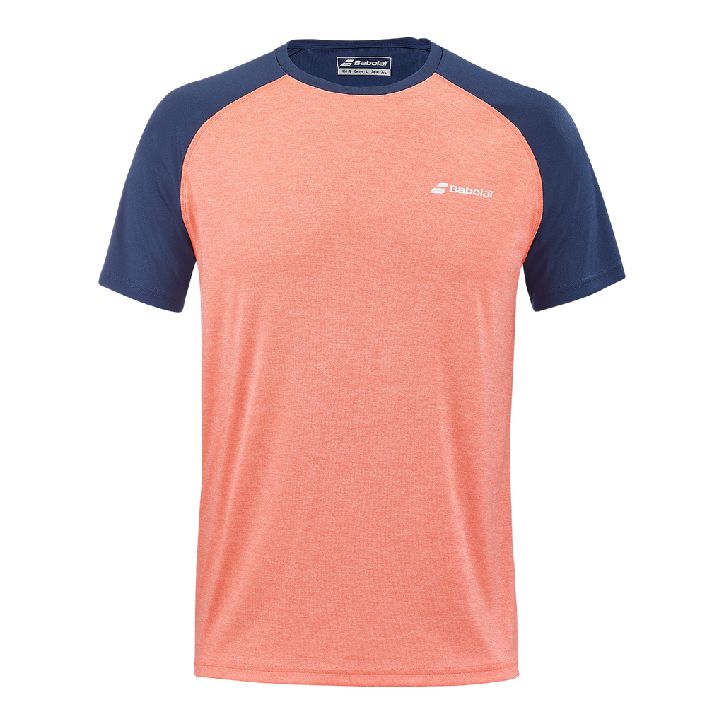 Babolat Men's Play Crew Neck Tee Fluo Strike Estate Blue