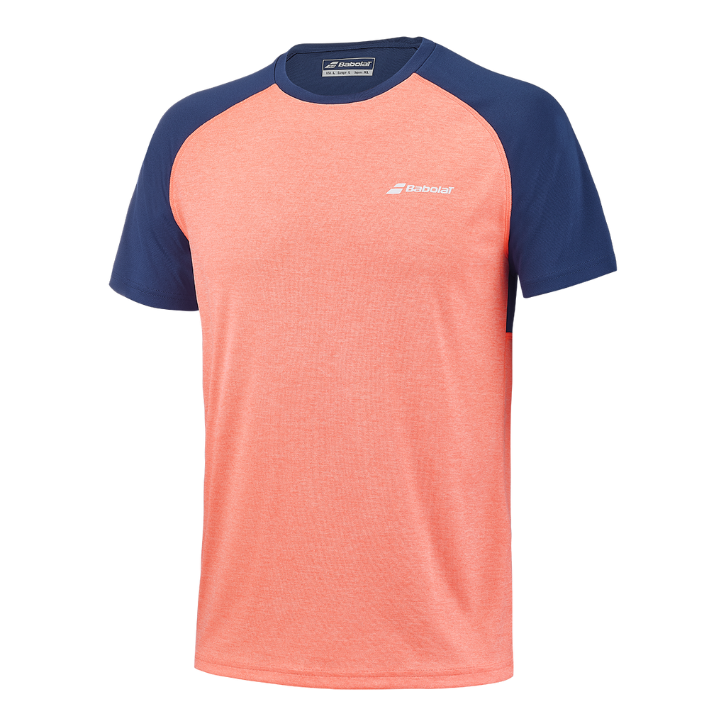 Babolat Men's Play Crew Neck Tee Fluo Strike Estate Blue