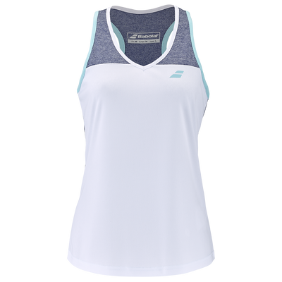 Babolat Women's Play Tank Top White Blue Heather