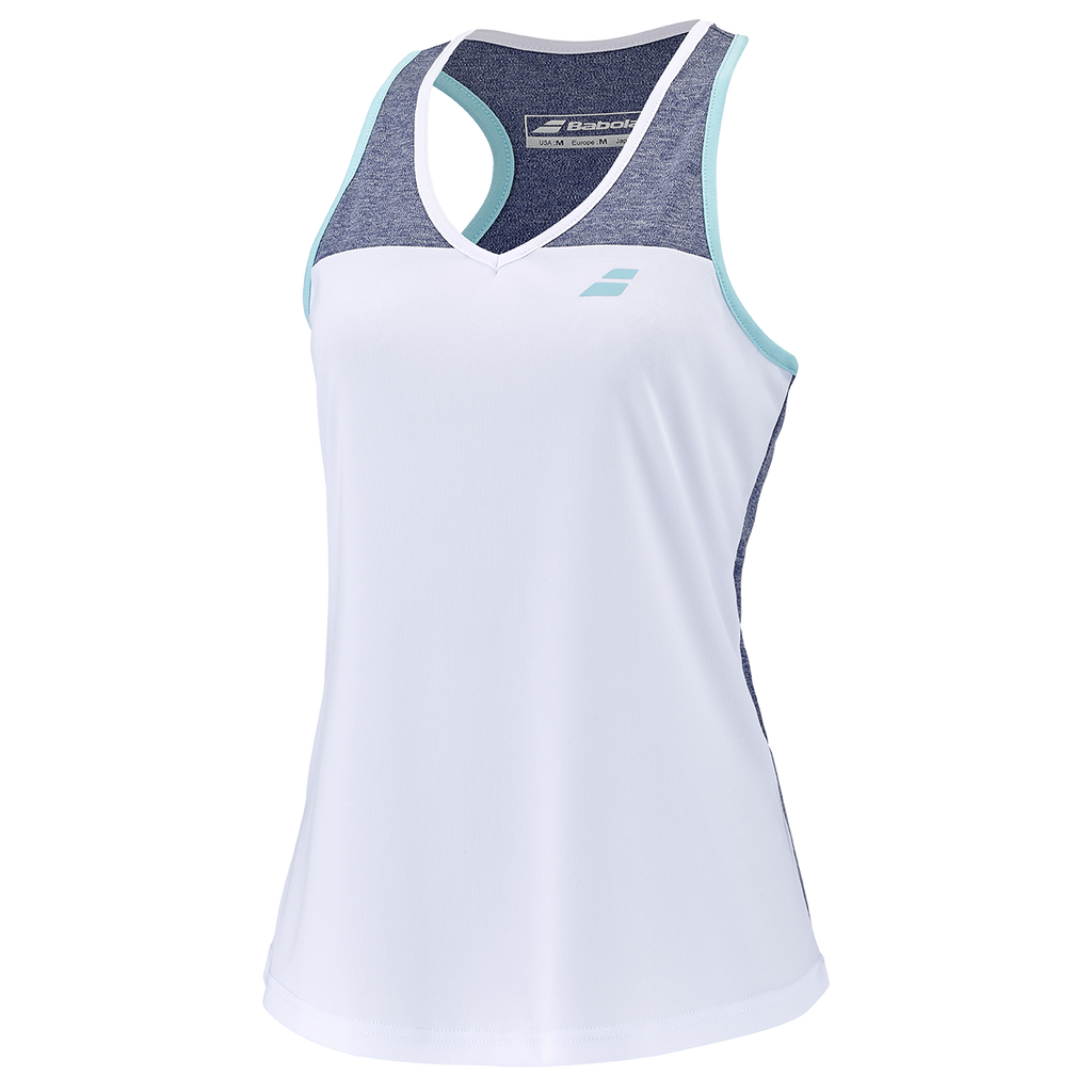 Babolat Women's Play Tank Top White Blue Heather