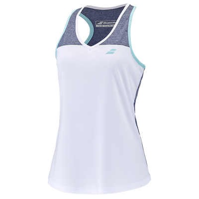 Babolat Women's Play Tank Top White Blue Heather