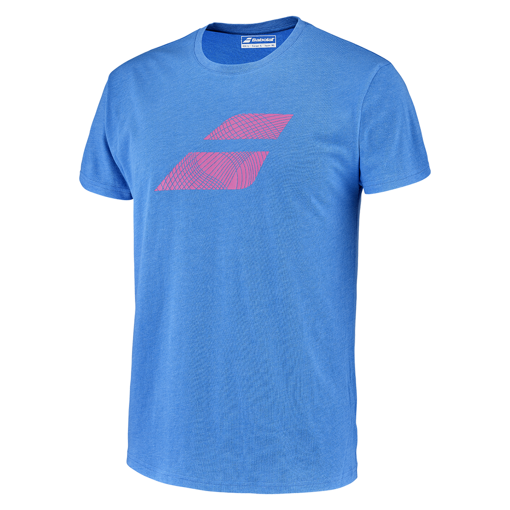 Babolat Men's Exercise Big Flag Tee French Blue Heather