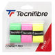 Tecnifibre Contact Pro Overgrip Pink/Yellow/Green - Pack of 3