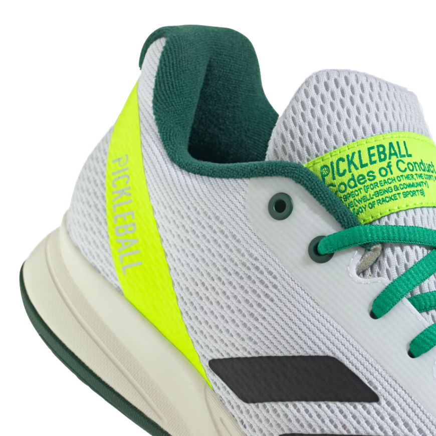 Adidas Men's Courtflash Pickleball Shoes White Collegiate Green