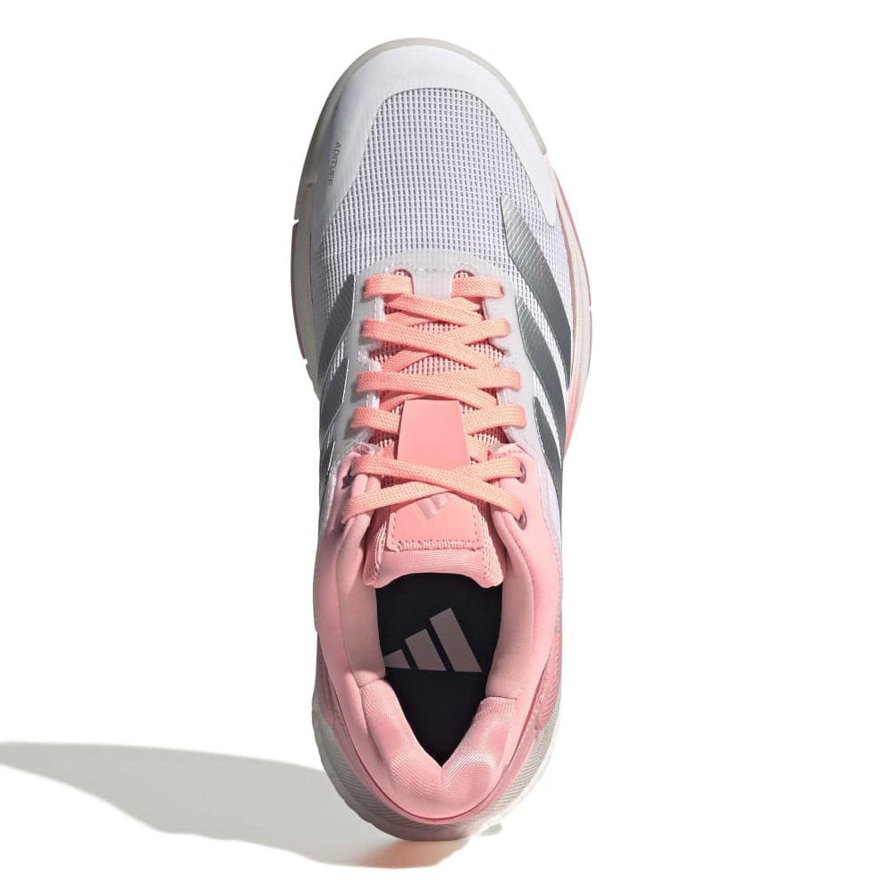 Adidas Women's Crazyquick Boost Padel Shoes White Light Pink