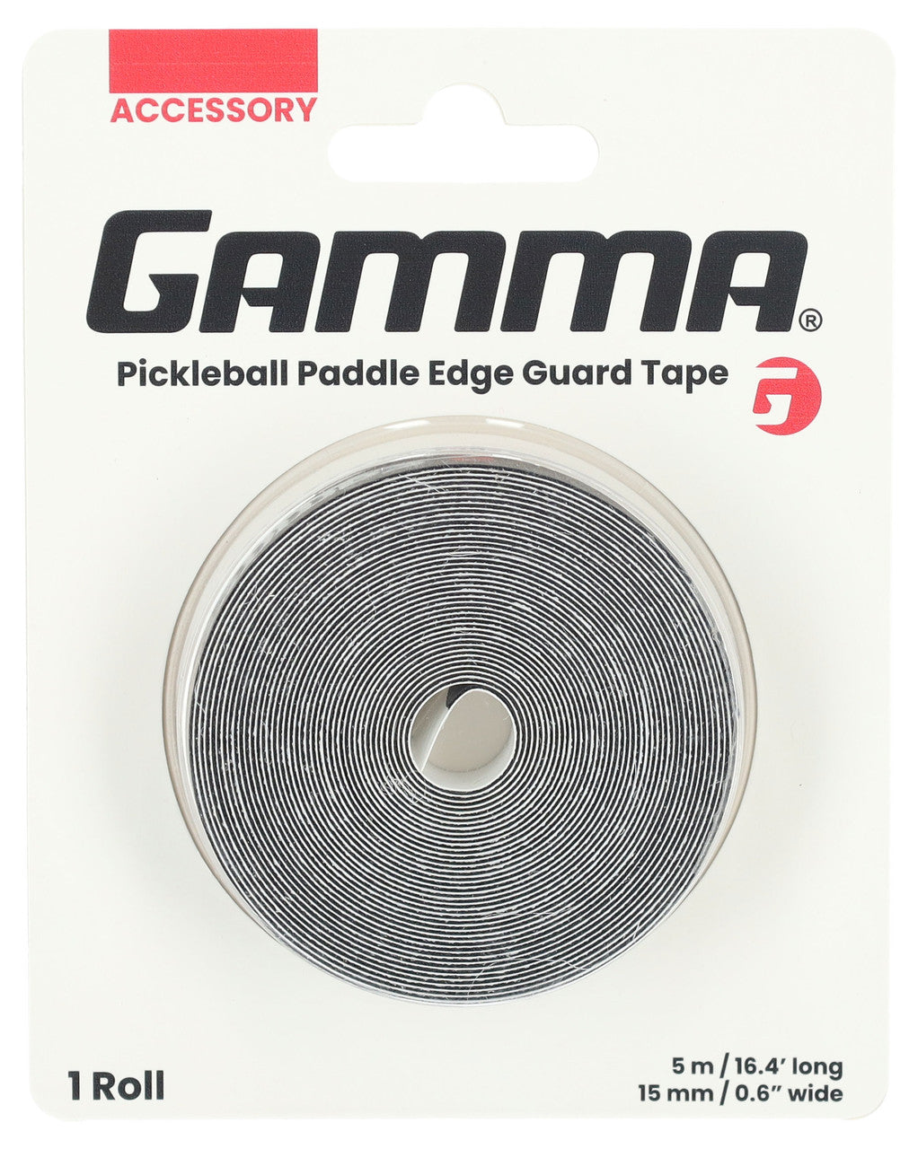 Gamma Pickleball Paddle Edge Protection Tape - 5M Roll 15mm Black