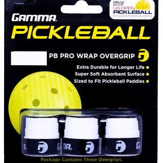 Gamma Pickleball Pro Wrap Overgrip Pack Of 3 - White