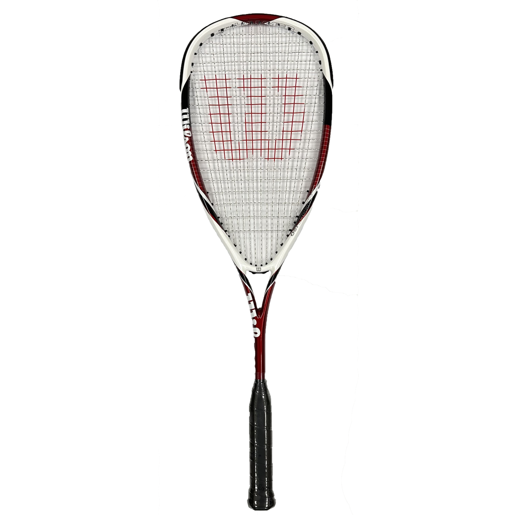 Black Racket With Red String Wilson Hyper Hammer 120 Squash Racket - Red Black – PDHSports