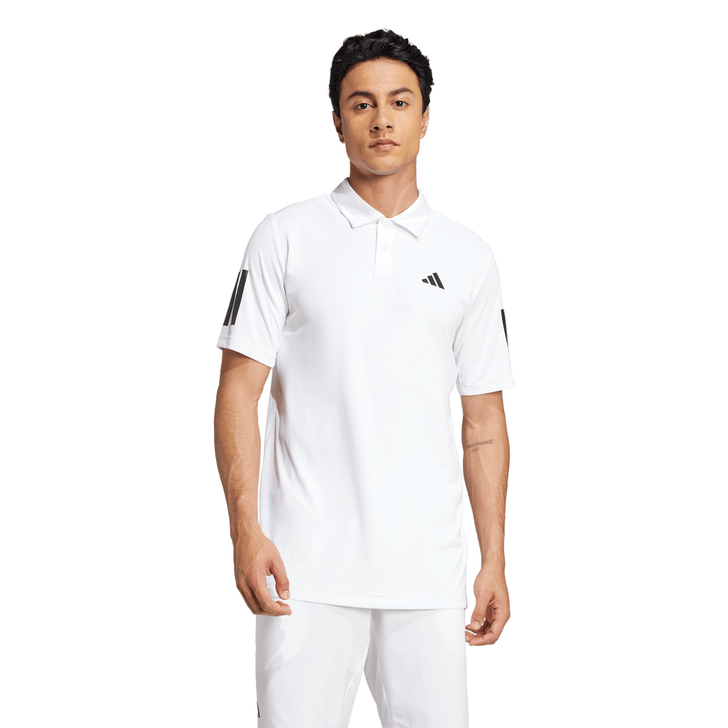 Adidas Men's Club 3 Stripe Polo - White