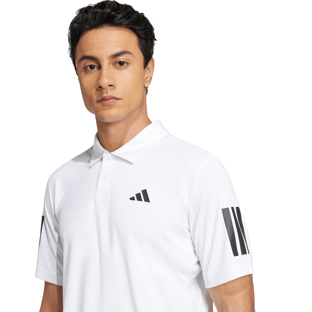 Adidas Men's Club 3 Stripe Polo - White