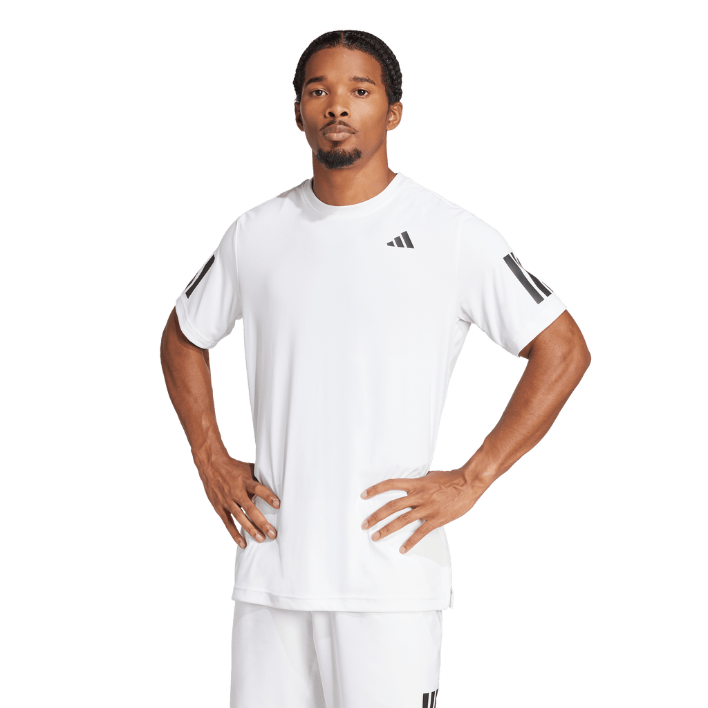 Adidas Men's Club 3 Stripe Tee -  White