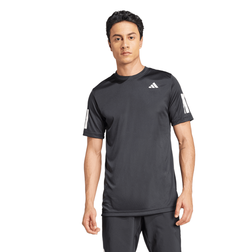 Adidas Men's Club 3 Stripe Tee -  Black