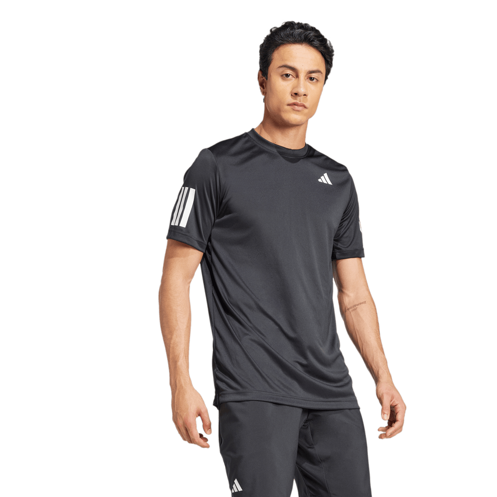 Adidas Men's Club 3 Stripe Tee -  Black