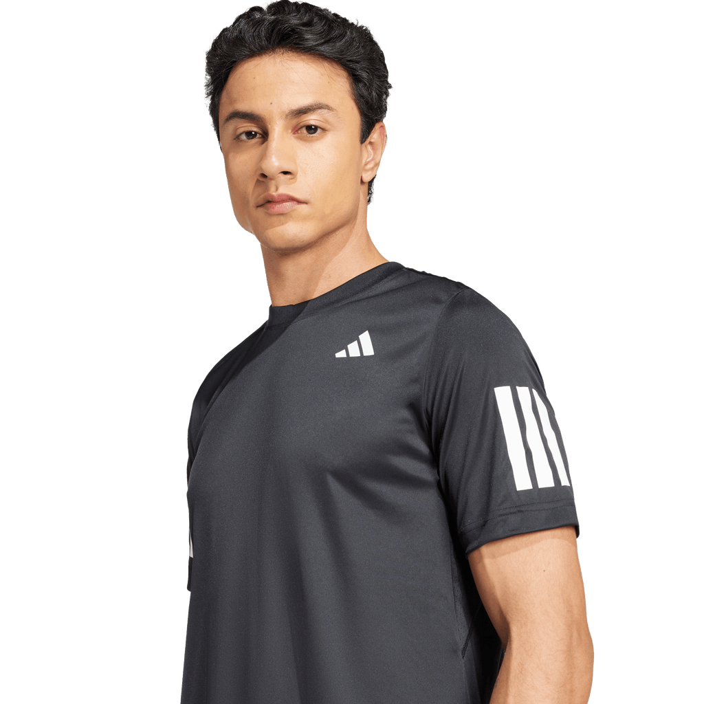 Adidas Men's Club 3 Stripe Tee -  Black