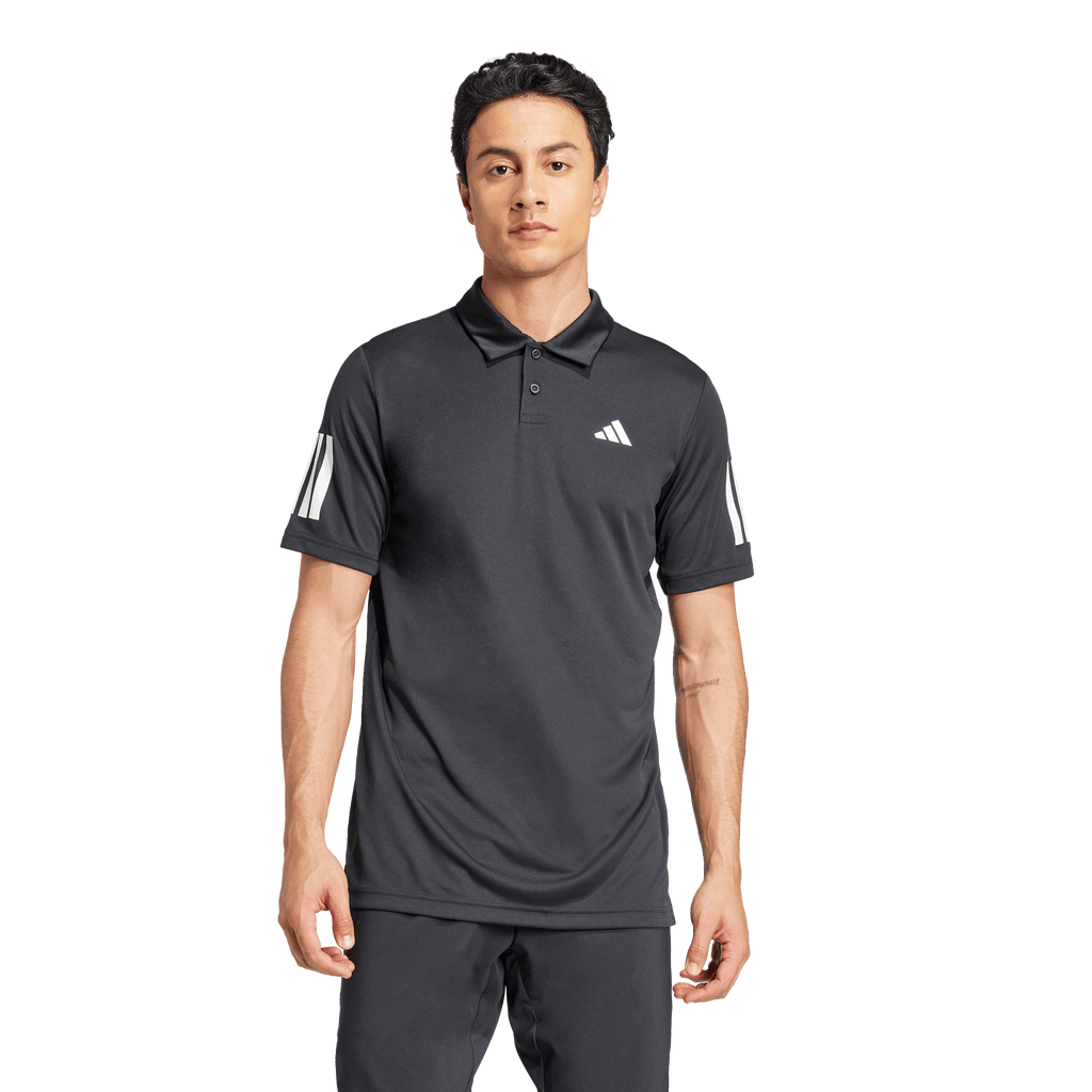 Adidas Men's Club 3 Stripe Polo - Black
