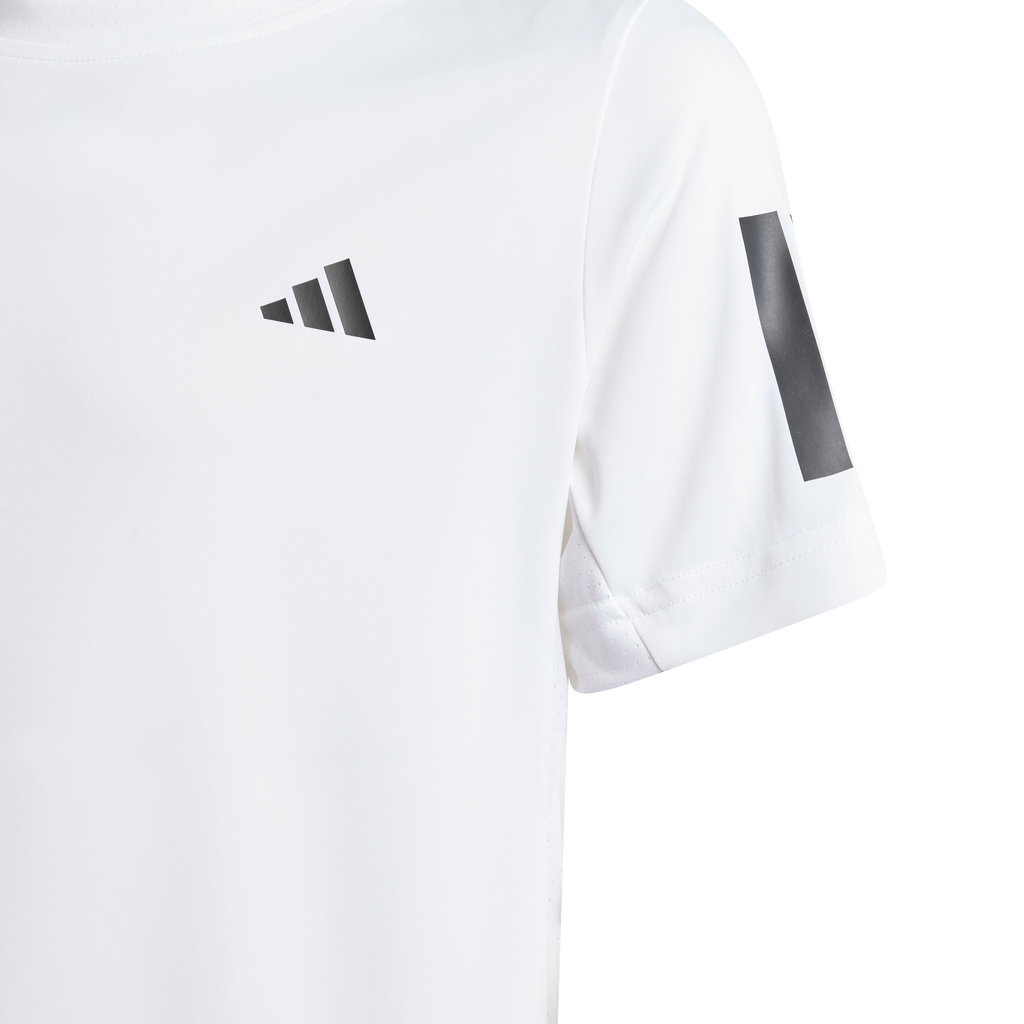 Adidas Boys' Club 3-Stripe Tee White