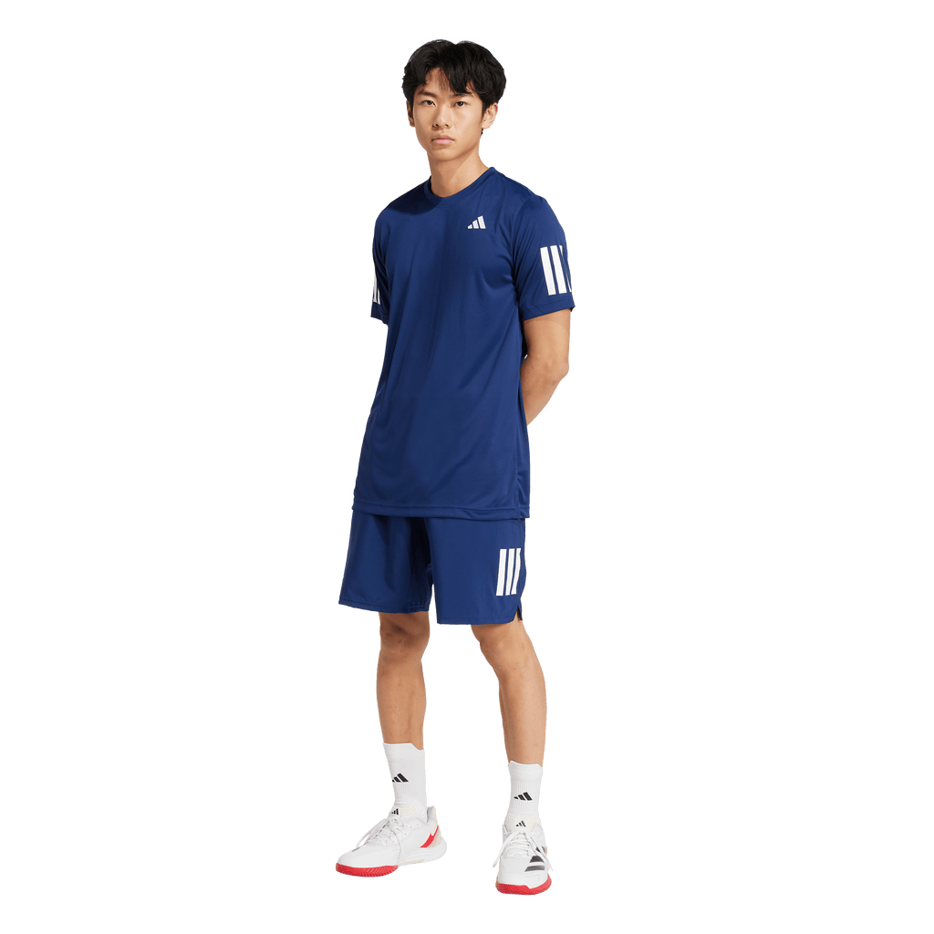 Adidas Men's Club 3 Stripe Tee -  Dark Blue