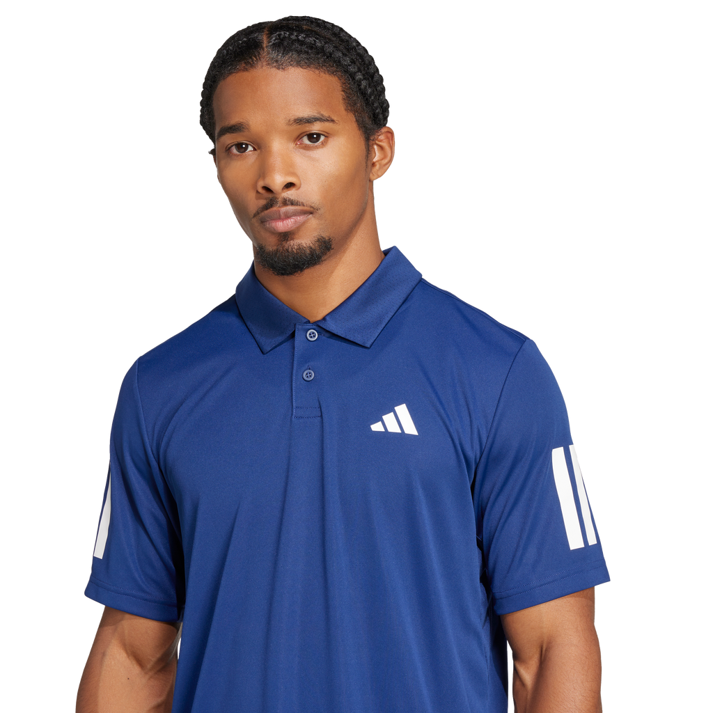 Adidas Men's Club 3 Stripe Polo - Dark Blue