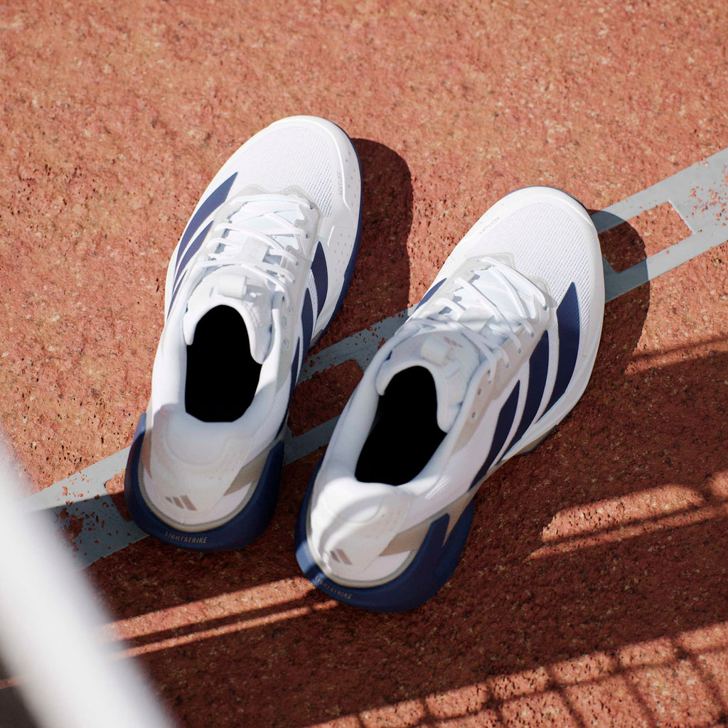 Adidas Men's Adizero Ubersonic 5 Tennis Shoes White/Navy