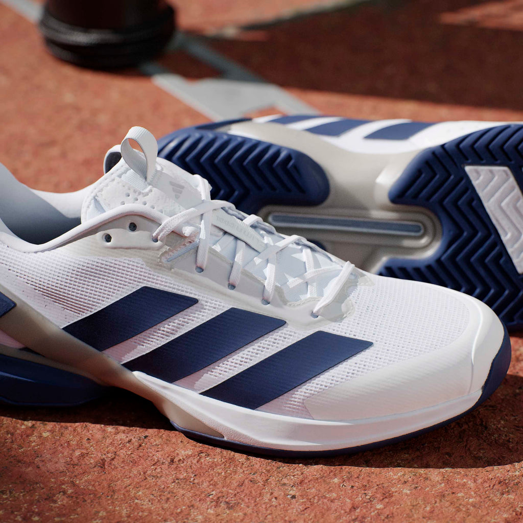 Adidas Men's Adizero Ubersonic 5 Tennis Shoes White/Navy