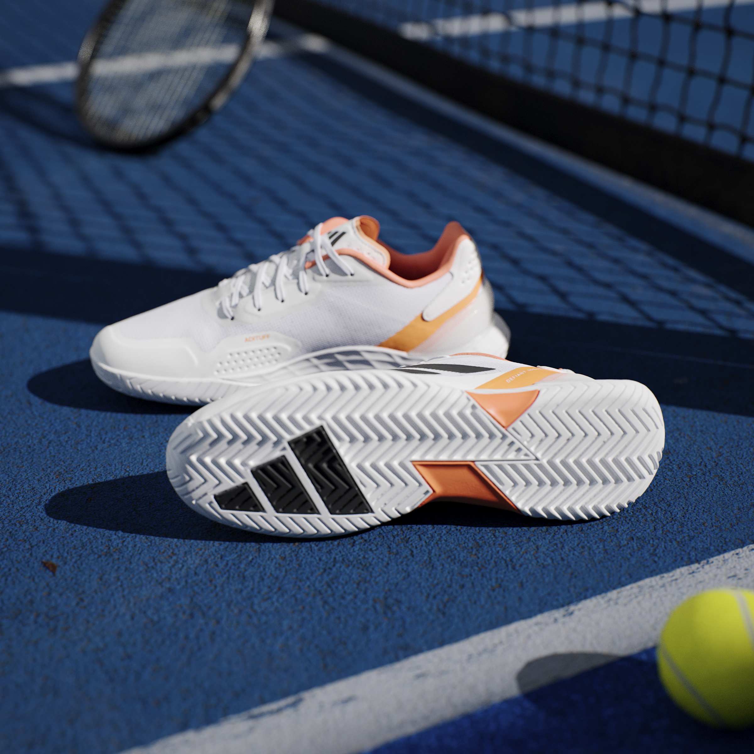 Adidas Men's Defiant Speed 2 Tennis Shoes White/Orange – PDHSports