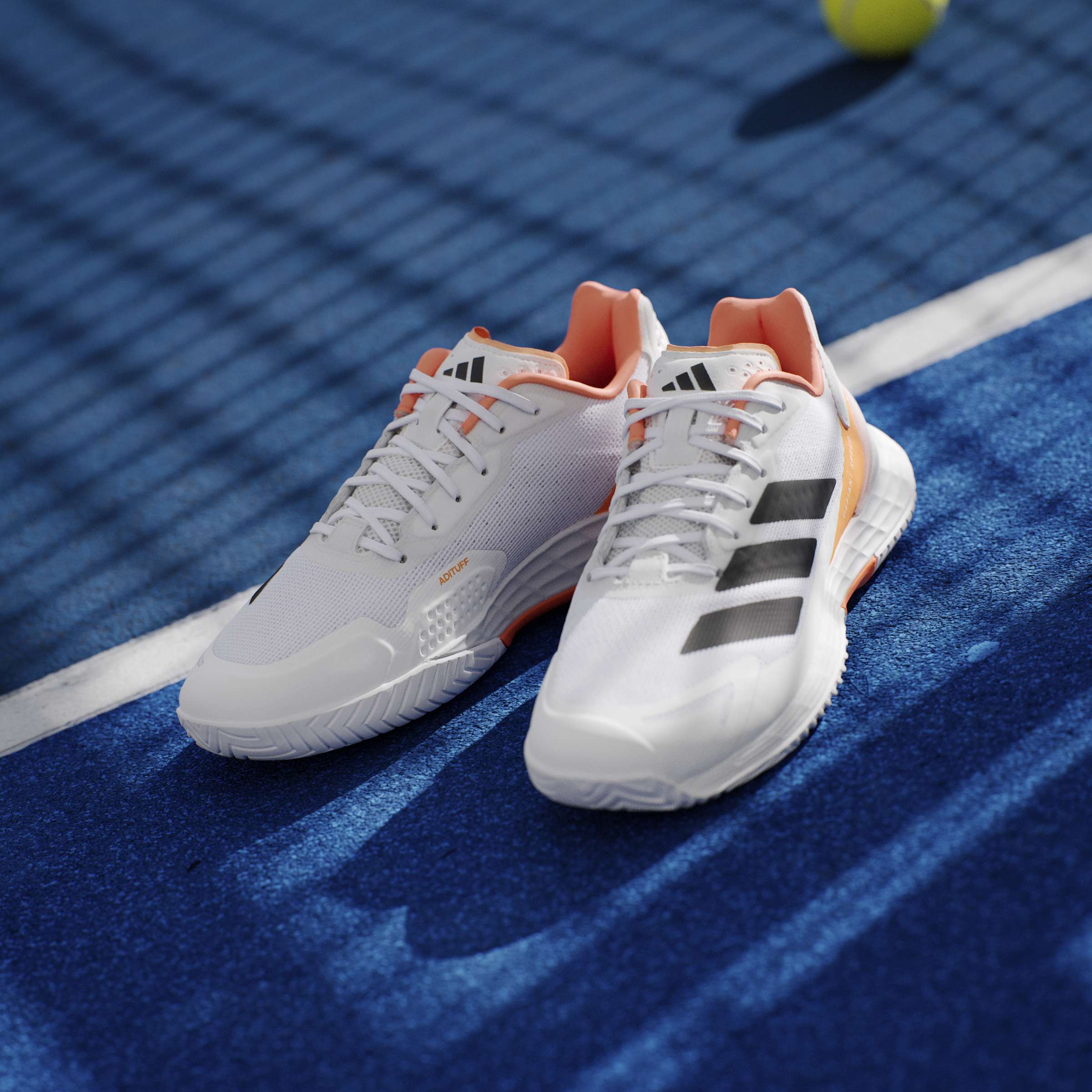 Adidas Men's Defiant Speed 2 Tennis Shoes White/Orange – PDHSports