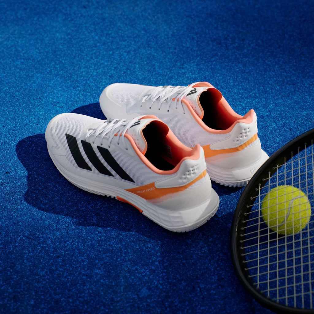 Adidas Men's Defiant Speed 2 Tennis Shoes White/Orange