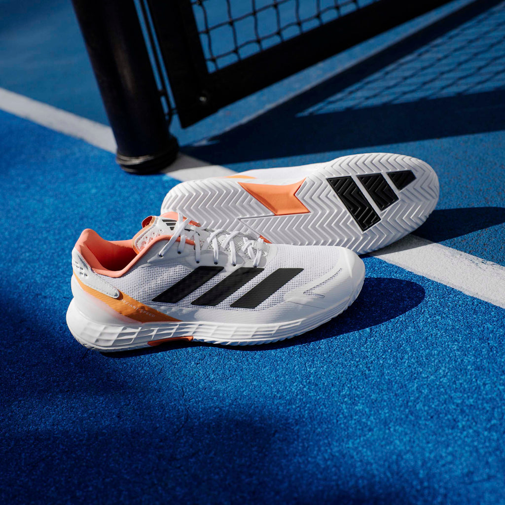 Adidas Men's Defiant Speed 2 Tennis Shoes White/Orange