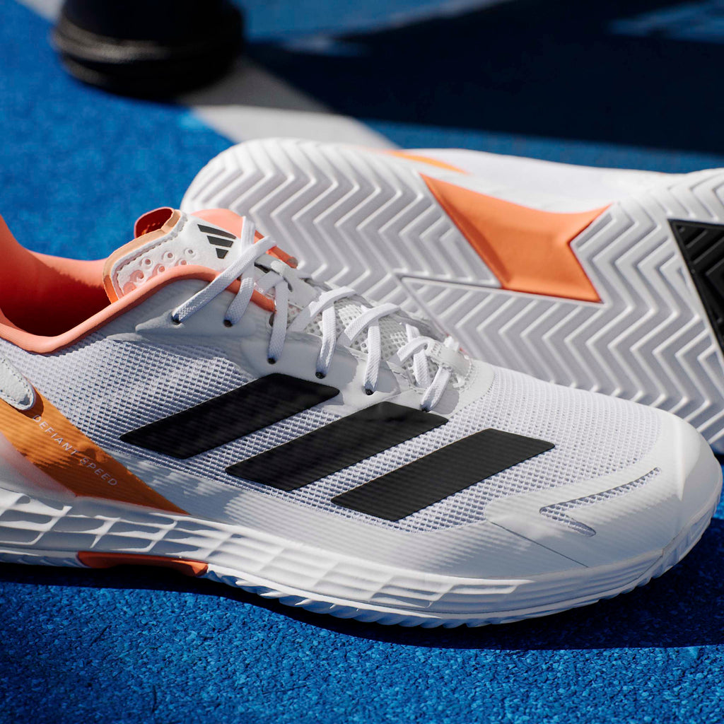 Adidas Men's Defiant Speed 2 Tennis Shoes White/Orange