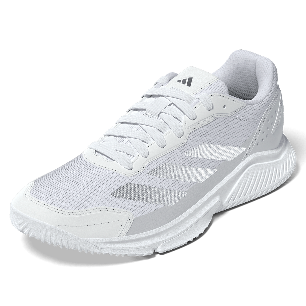 Adidas Women's Courtquick Padel Shoes White Metallic Silver