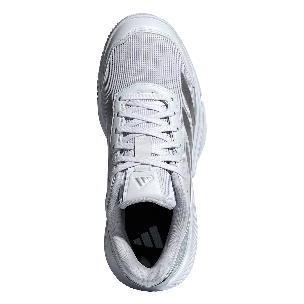 Adidas Women's Courtquick Padel Shoes White Metallic Silver