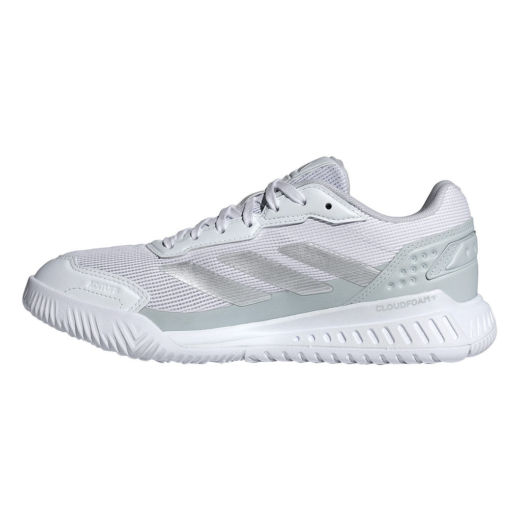 Adidas Women's Courtquick Padel Shoes White Metallic Silver