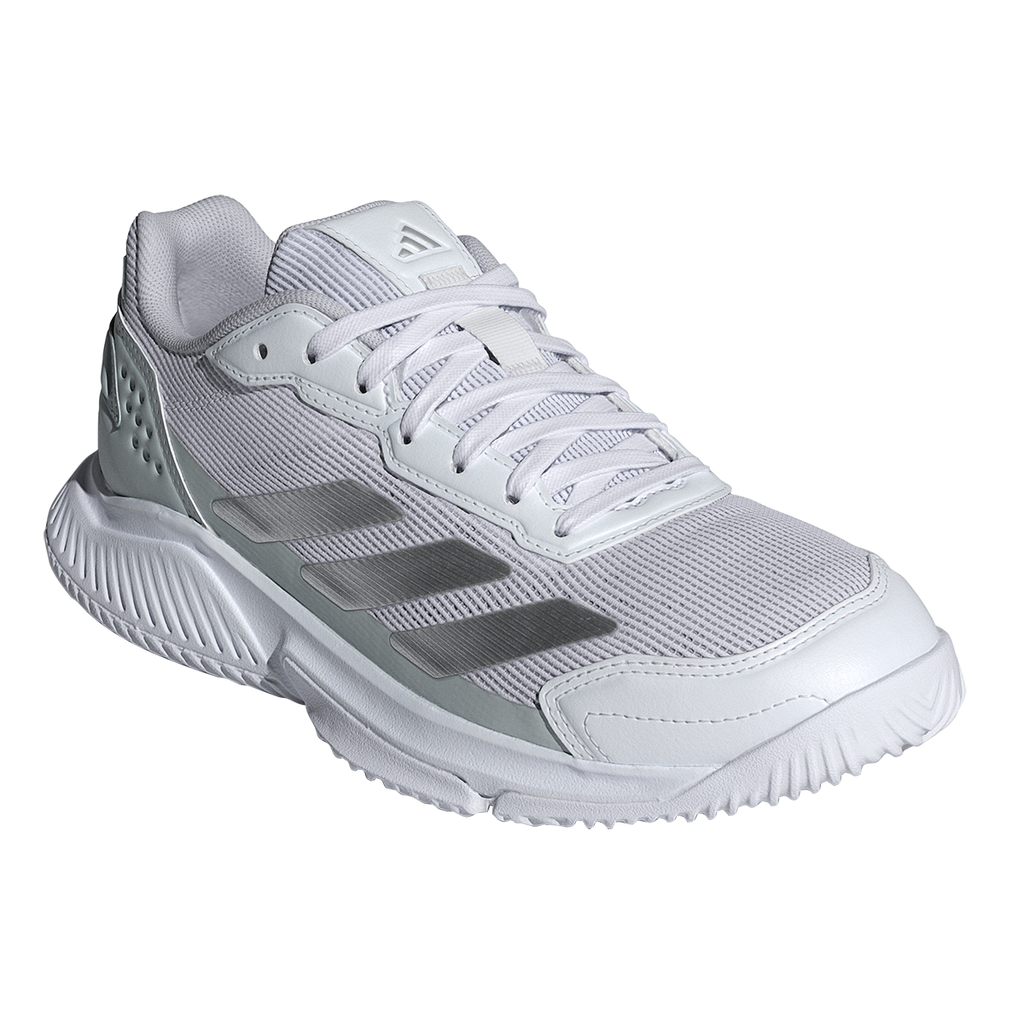 Adidas Women's Courtquick Padel Shoes White Metallic Silver