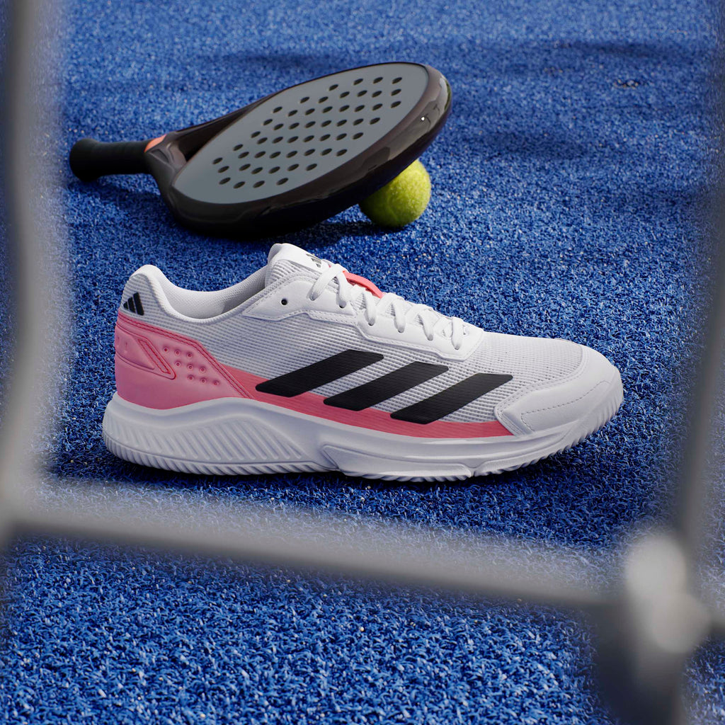 Adidas Men's Courtquick Padel Shoes White Solar Turbo
