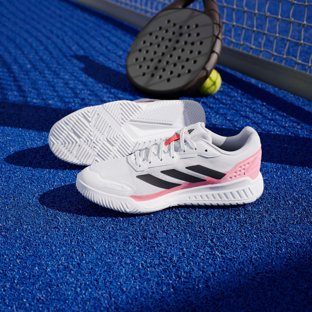 Adidas Men's Courtquick Padel Shoes White Solar Turbo