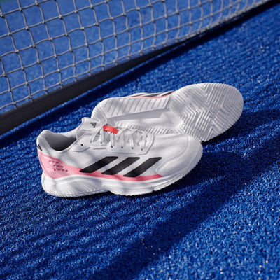 Adidas Men's Courtquick Padel Shoes White Solar Turbo