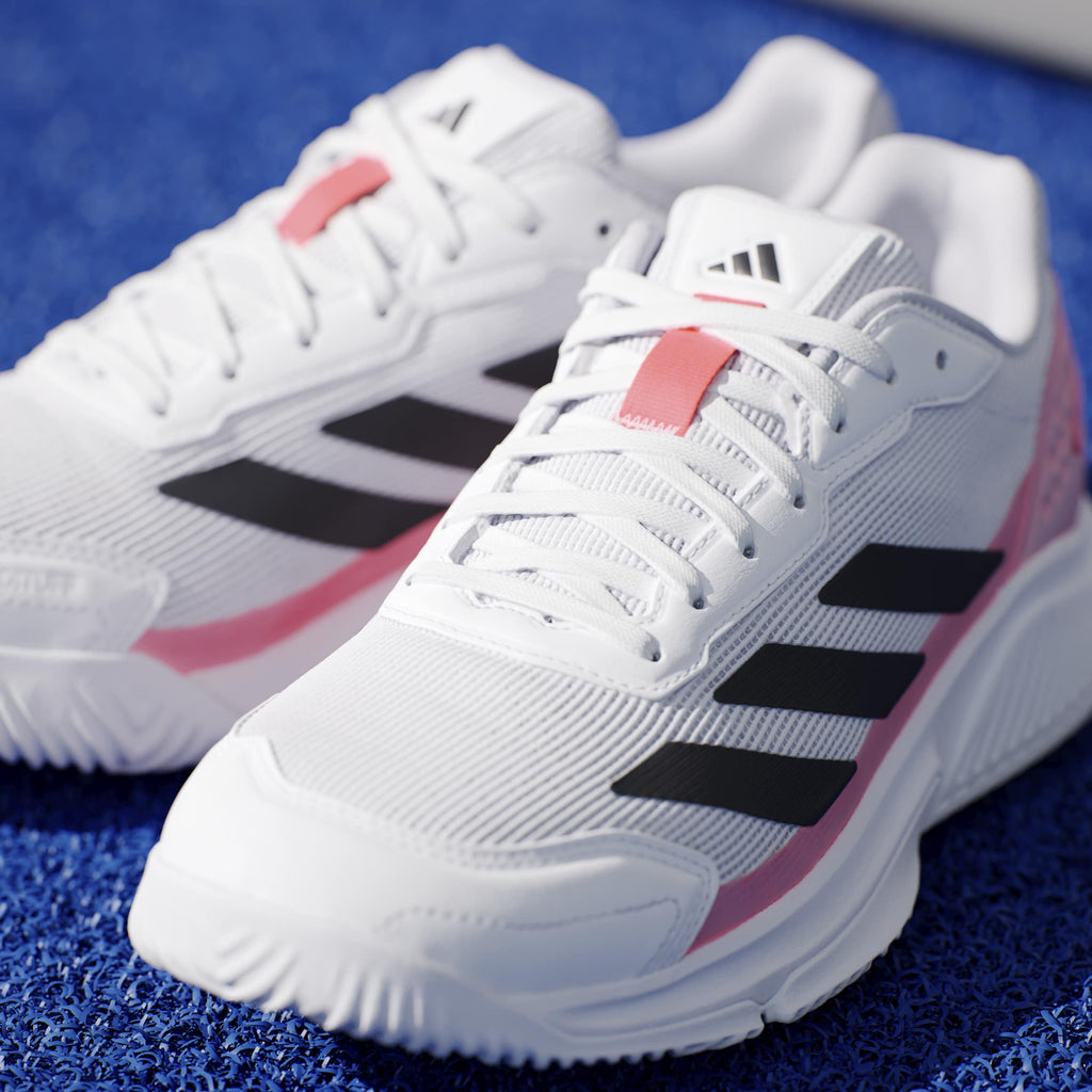Adidas Men's Courtquick Padel Shoes White Solar Turbo