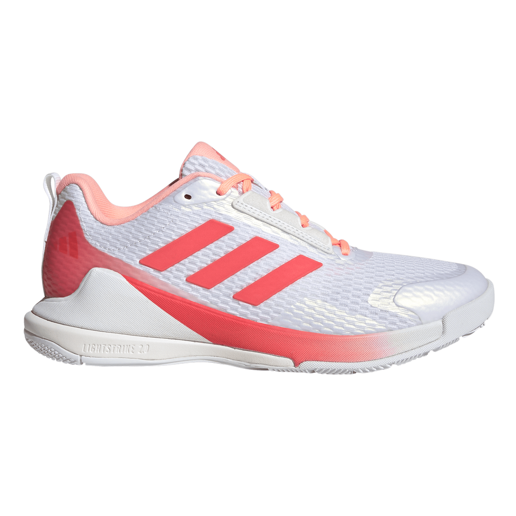 Adidas Women's Novaflight 2 Indoor Court Shoes White Pink