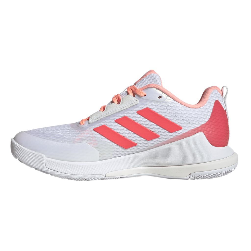 Adidas Women's Novaflight 2 Indoor Court Shoes White Pink