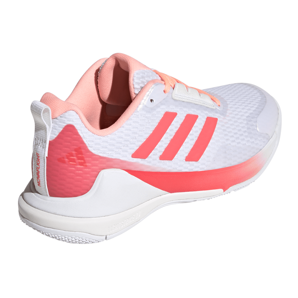 Adidas Women's Novaflight 2 Indoor Court Shoes White Pink
