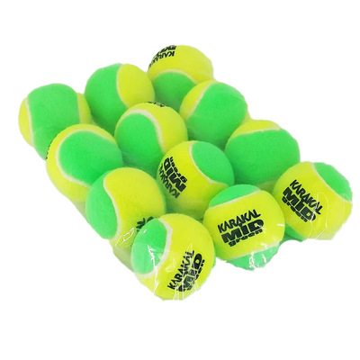 Karakal Mid Green Junior Tennis Balls - 1 Dozen