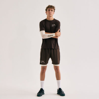 Cuera Men's On Court Airy Logo T-Shirt Dark Brown