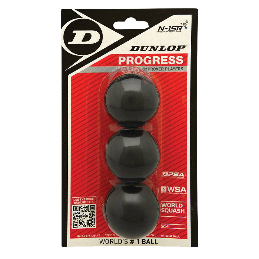 Dunlop Progress Squash Ball 3 Ball Blister Pack