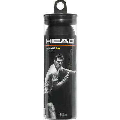 HEAD Prime Squash Balls Double Yellow Dot - 3 Ball Tube