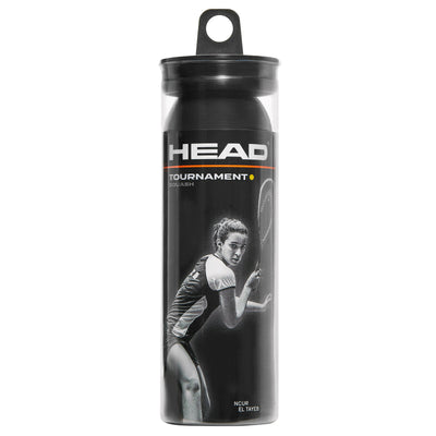 Head Tournament Squash Balls Single Yellow Dot - 3 Ball Tube